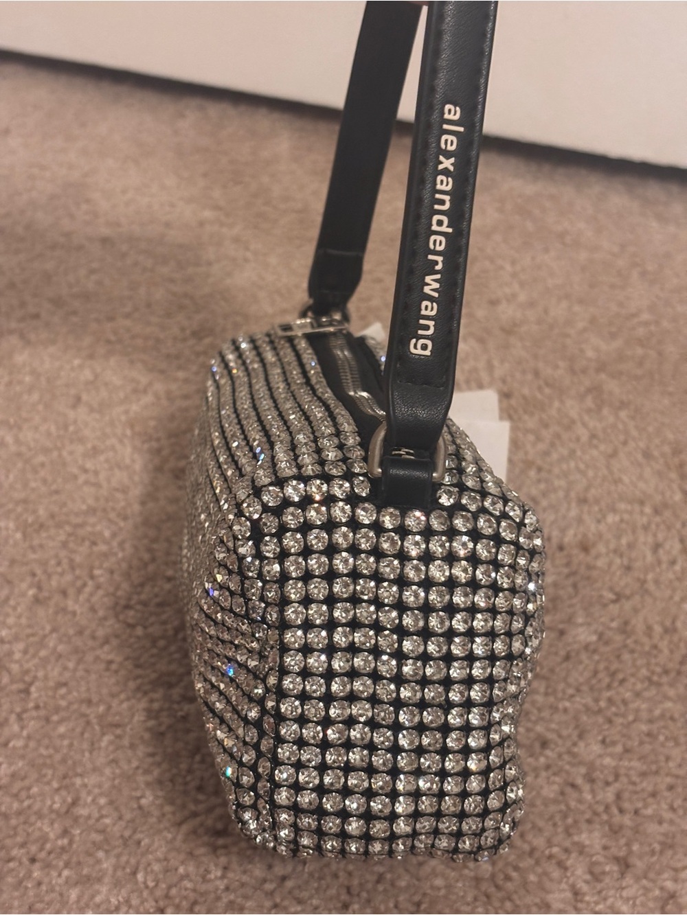 Alexander Wang Silver Crystal Mini Bag with Black Strap - Picture 10 of 16